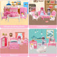 Princess Dollhouse Furniture Set, 48 Piece Luxury Miniature Accessories Collection with Living Room, Bathroom, Bedroom?Kitchen, TV Entertainment Set