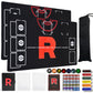 Playmat Set for TCG,2-Player Trainer TCG Playmat 2 PCS with 38 Damage Counters, 2 Trading Card Cases,65 Card Sleeves and Professional Storage Bag