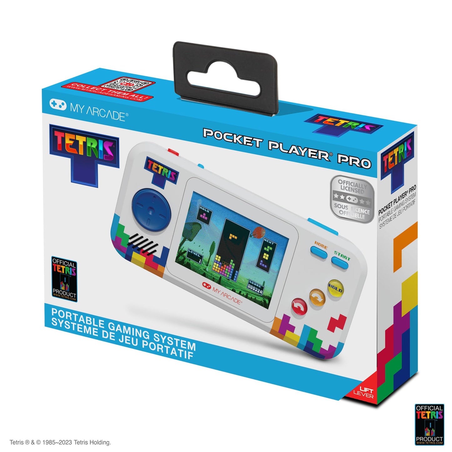 My Arcade Tetris Pocket Player Pro: Strategic Puzzle Games, Portable Game, Tetris Game, 2.75 inch Color Display