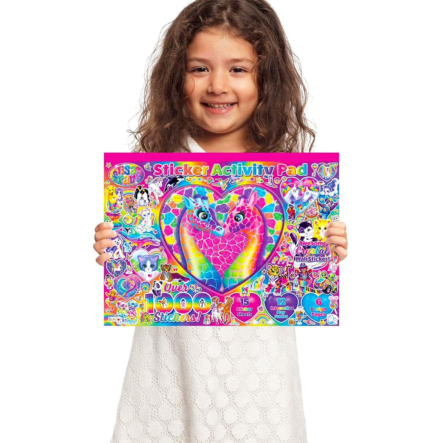 Lisa Frank Create-A-Scene Over 1000 Stickers Activity Pad to Color - Lisa Frank Sticker Play Scene Book (11x16 Inches)