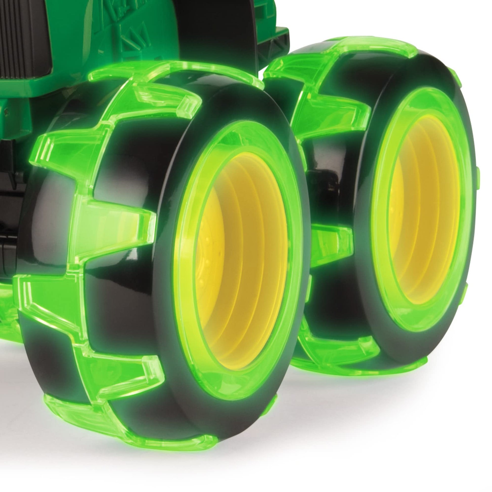 TOMY Monster Treads Lightning Wheels - John Deere Tractor - Motion Activated Light Up Monster Truck Toy - John Deere Tractor Toys - Frustration Free