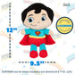 Kids Preferred WB DC Superman Extra Soft Plush Stuffed Superhero Toy for Baby and Toddler Boys and Girls - 12 Inch Plush