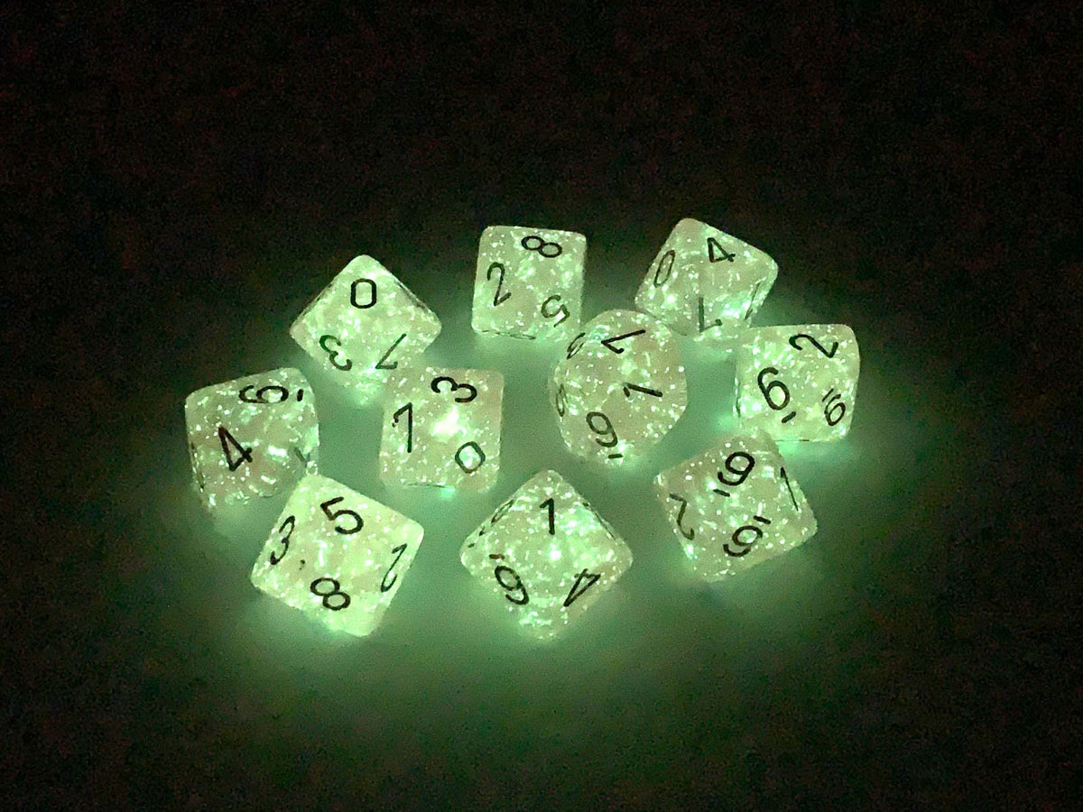 Borealis Pink/Silver Luminary Set of Ten d10s