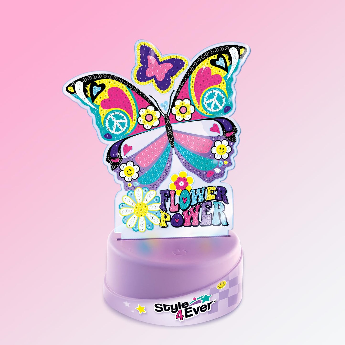 Canal Toys Style 4 Ever Diamond Art Unicorn or Butterfly Lamp Set. Bead up The Unicorn and Butterfly, Then swap Out on The Light up Base. Age 6+