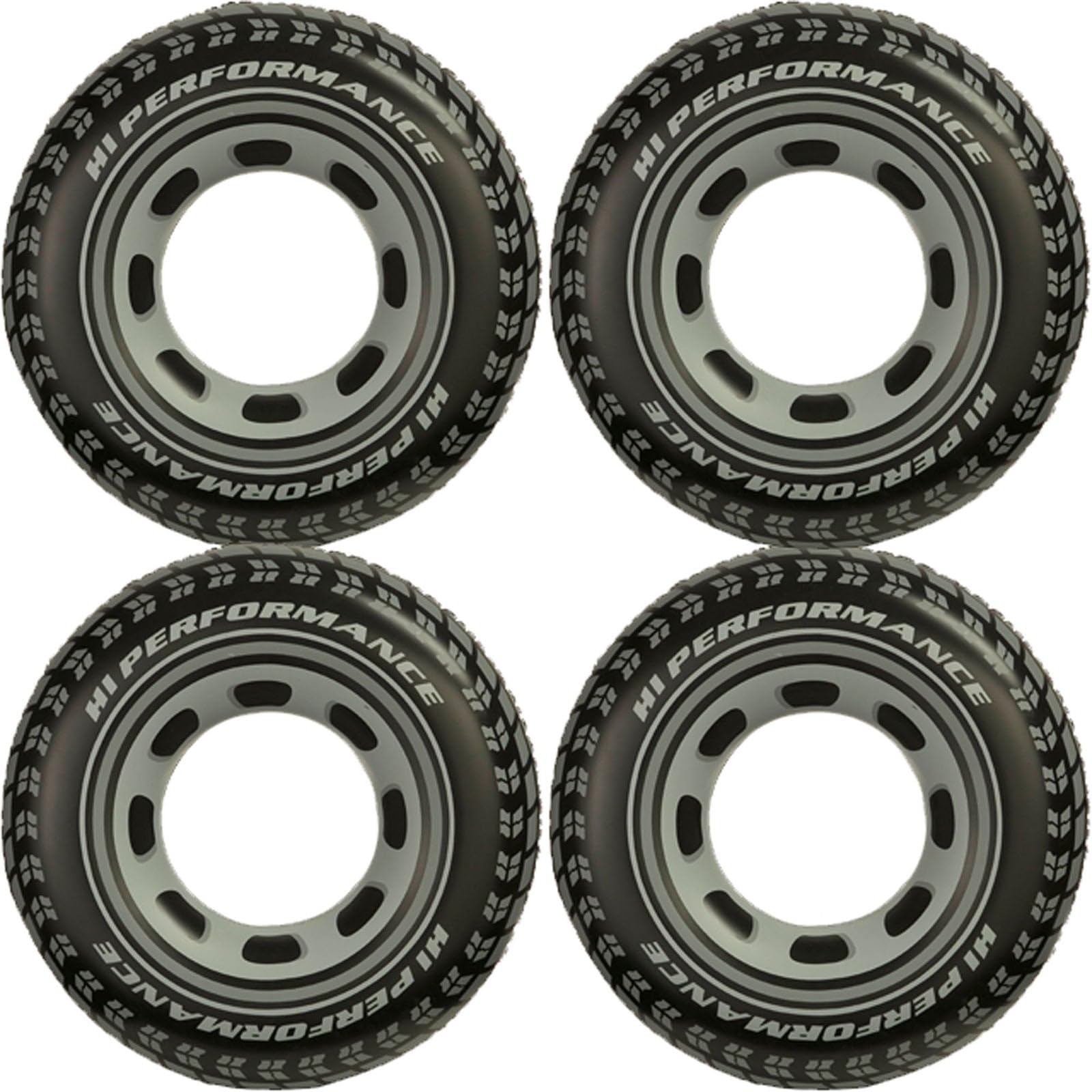 Intex Inflatable 36" Giant Tire Tubes for Swimming Pool/Lake/Ocean (4 Pack)
