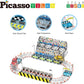 PicassoTiles Magnetic Tile Race Car Track Building Set with 2 Trucks Street Signs Stadium Accessories Construction Toy for Kids Age 3 Plus STEAM