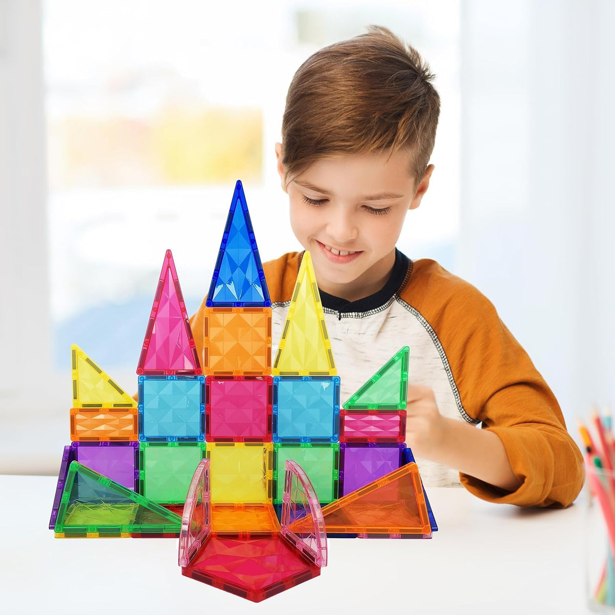 PicassoTiles Magnetic Tiles Building Block Construction Toy Set Prism Magnet Tile Blocks STEM STEAM Learning Kit Early Education Builder Playset Toys
