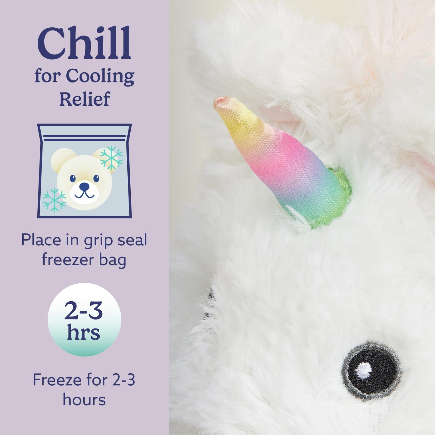 warmies Microwavable & Weighted Stuffed Animals, White Unicorn - Heated Stuffed Animal Plushie for Warmth & Comfort - Cute Soft Plush Toys for Adults