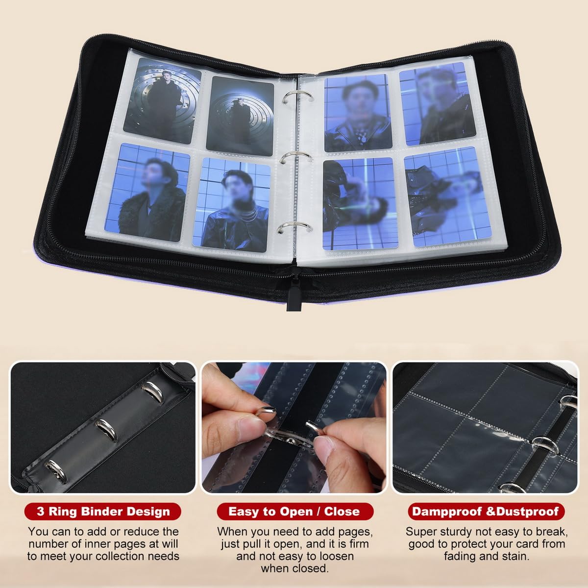 Photocards Binder 400 Pockets Album Photo Card Holder Collection Merch for Army Fans Gifts