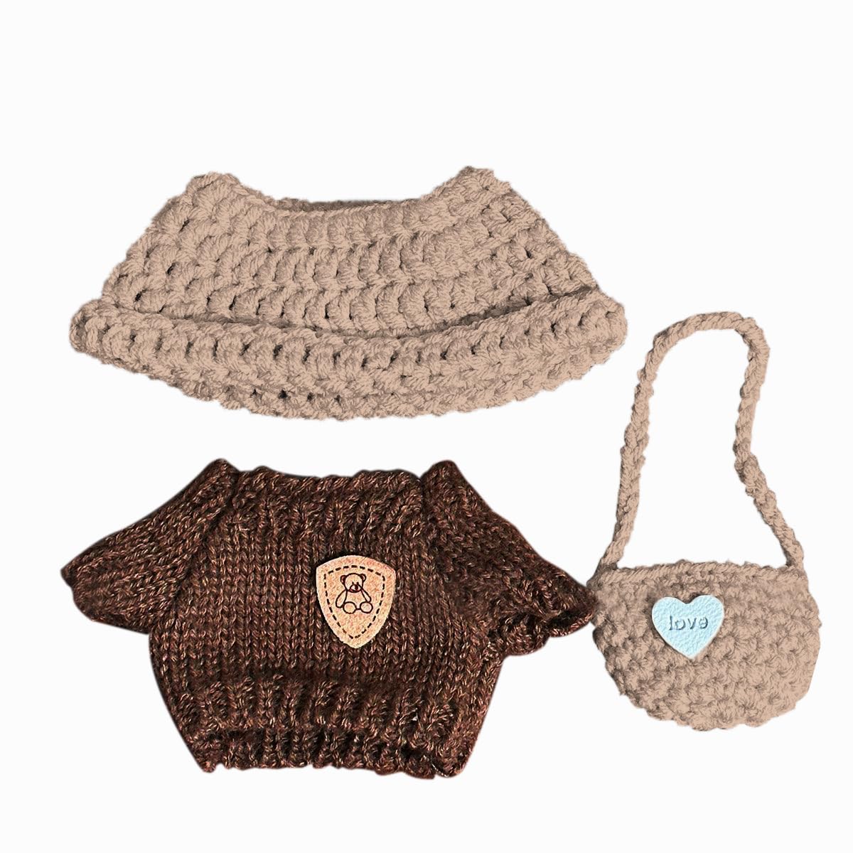 17cm Doll Clothes Set (No Doll) - Adjustable Kawaii Fashion Outfit | Premium Cotton Hat & Overalls for 17cm Accessories | Play, Display & Holiday