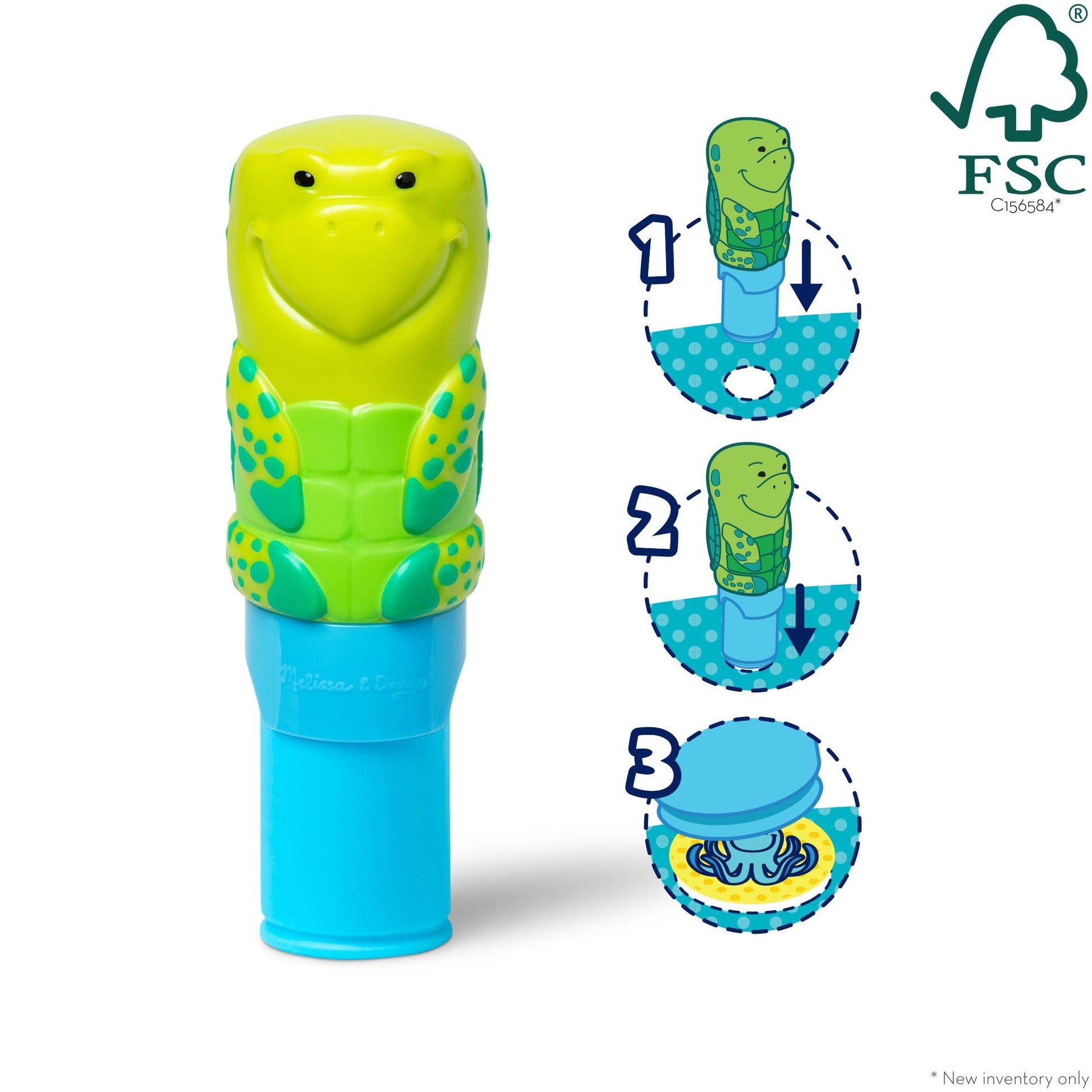 Melissa & Doug Sticker Wow!™ 24-Page Activity Pad and Sticker Stamper, 300 Stickers, Arts and Crafts Fidget Toy Collectible Character - Sea Turtle -