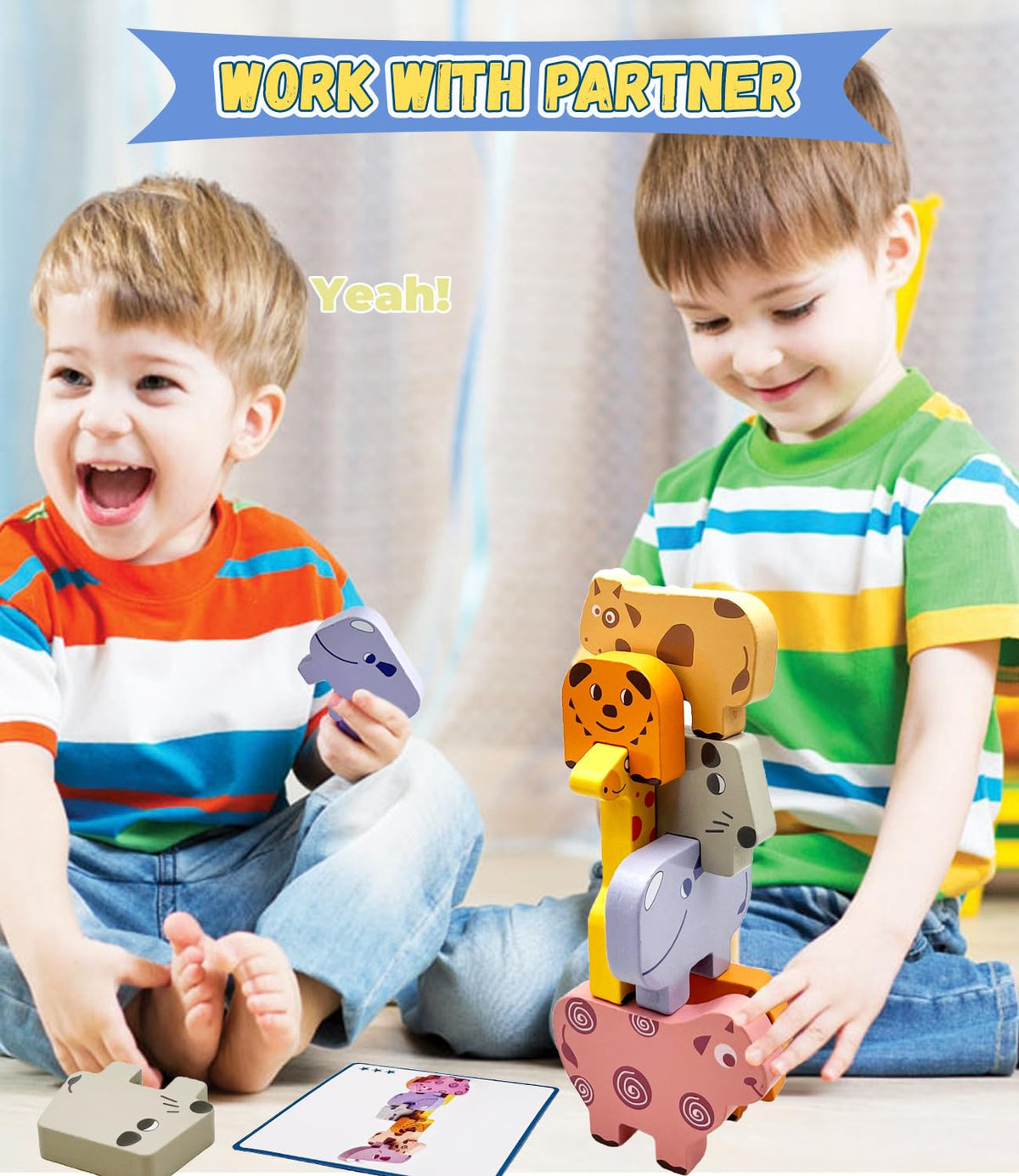 Cylazo Wooden Animal Puzzles for Toddlers - Sorting & Stacking Montessori Toys for 3 4 5 Year Old Boys Girls, Kids Educational Learning Toys Gift