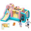 Inflatable Bounce House with Air Blower for Kids, 6 in 1 Jump Bounce House with Slide,Inflatable Jump House with Climbing Wall, Soccer Goal