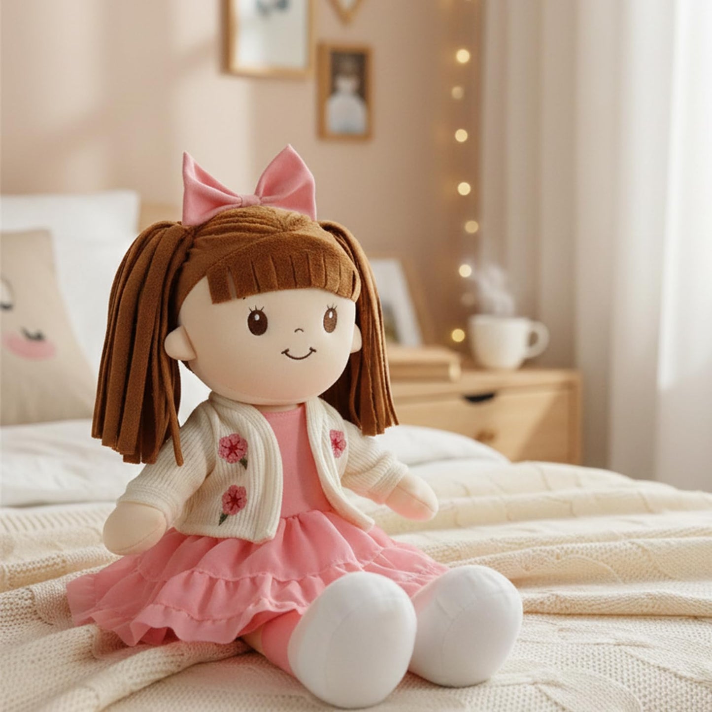 Linzy 15" Little Sweet Hearts Lily Doll, My First Plush Rag Doll for Girls