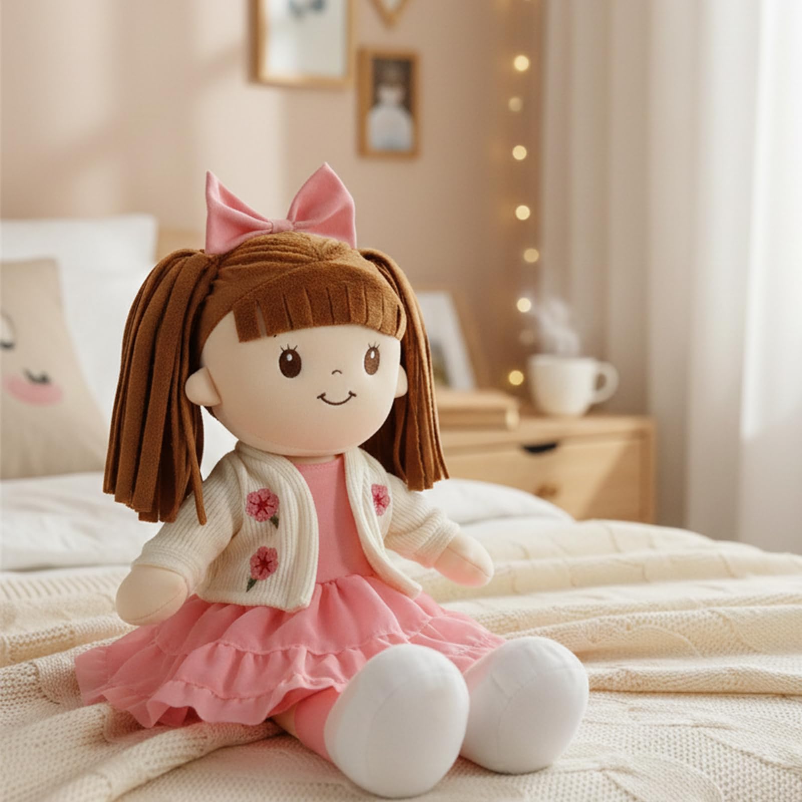 Linzy 15" Little Sweet Hearts Lily Doll, My First Plush Rag Doll for Girls