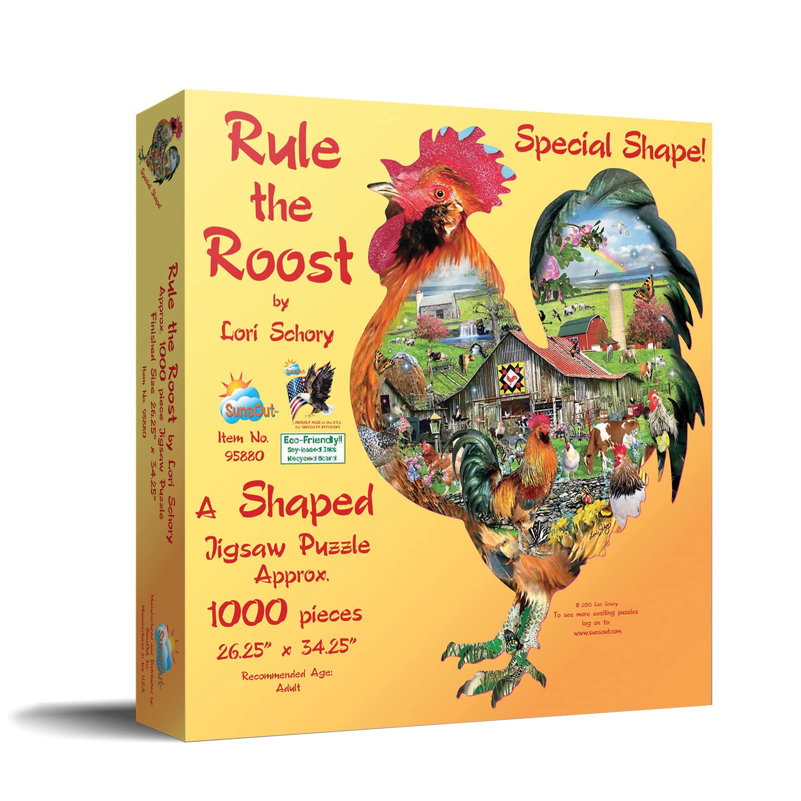 SUNSOUT INC - Rule the Roost - 1000 pc Special Shape Jigsaw Puzzle by Artist: Lori Schory - Finished Size 26.25" x 34.25" - MPN# 95880