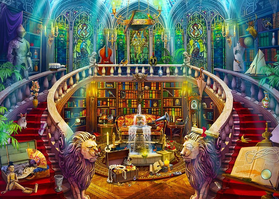 Springbok Haunted Seek and Find Library - 1000 Piece Jigsaw Puzzle for Adults - Made in USA