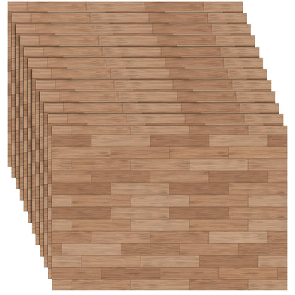 35 Pcs Miniature Dollhouse Wallpaper Self-Adhesive Mini DIY Floorboards Wall Paper Real Life DIY Decoration for Dollhouse(Brown)