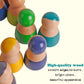 Dinhon Rainbow Friends Wooden Dolls & Play Figures for Toddlers