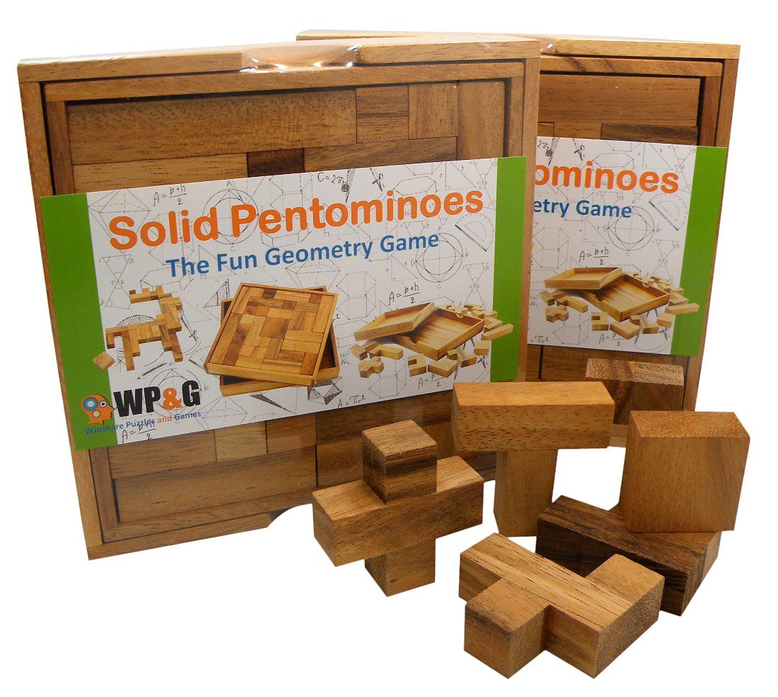 Solid Pentominoes - Wooden Brain Teaser Puzzle