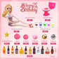 Mini Wine Bottles Cake Toppers with 12 Wine Bottles 5 Wine Glasses 1 Toilet 1 Beauty Doll 1 21st Birthday Cake Topper for Celebrating Birthday (Pink)