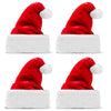 JOYIN 4 PCS Christmas Santa Hats Plush Red Velvet Christmas Hats for Holiday Party Presents Supplies XMAS for Adults and Kids