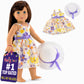 Emily Rose 18 Inch Doll Easter Spring Dress with Hat Chiffon Floral Sundress Outfit - Summer Dress & Matching Hat - Doll NOT Included - Fits American