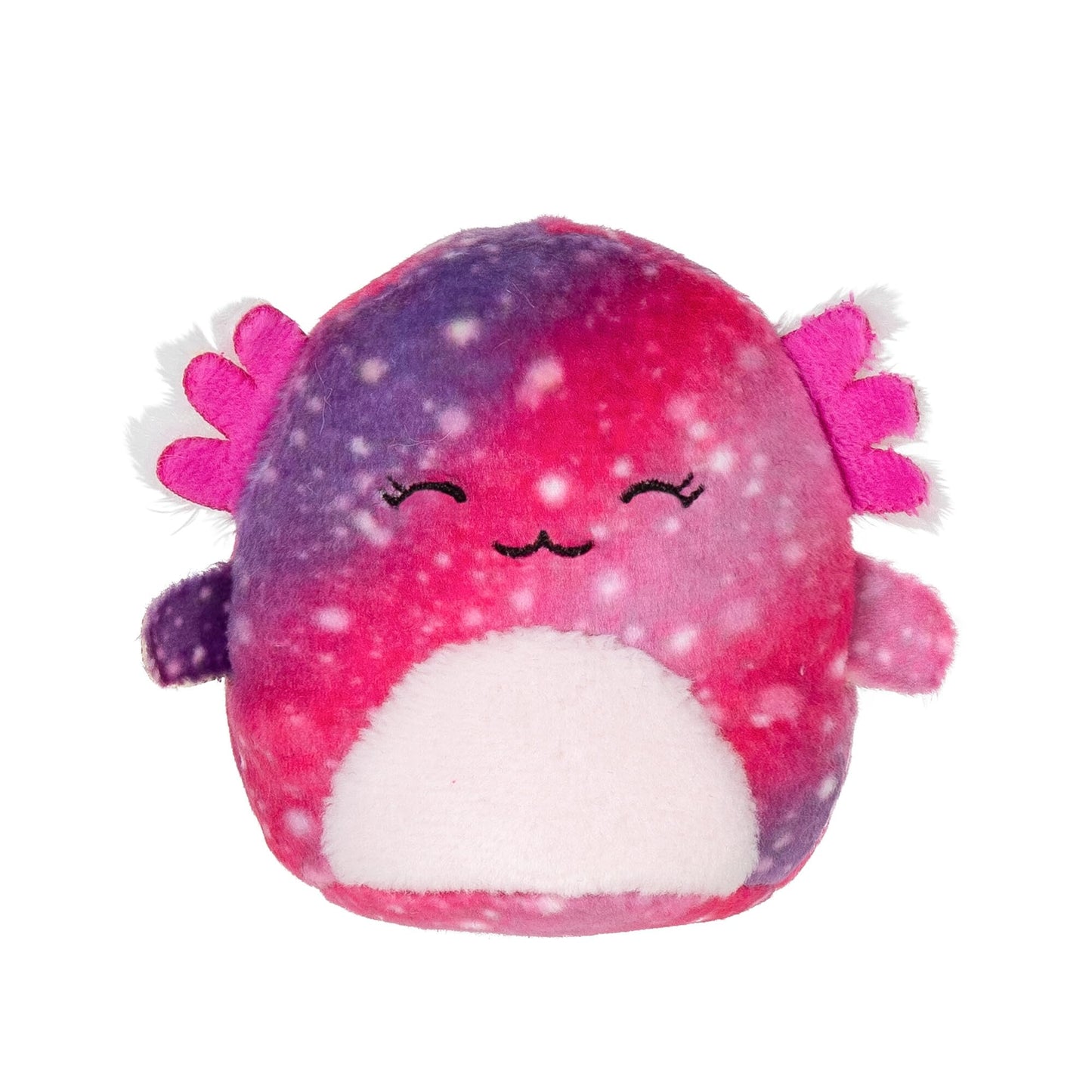 Squishville by Original Squishmallows Play and Display Storage - Four 2-Inch Plush Included - Big Foot, Axolotl, Parrot, Chameleon - Hang or Stand