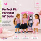 Emily Rose 18 Inch Doll Clothes Storage Closet w/5 Notched Hangers - Pink