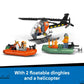 LEGO City Coast Guard Rescue Boat & Helicopter Building Toys - Kids Pretend Play Set for Boys & Girls, Ages 7+ - W/2 Rescue Boat Toys, 5 Minifigures