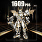 HIGH GODO Hero Mech Building Blocks Set for Adults?Golden Armor Robot Model Building Kit with Classic Swords, Hard Core Chinoiserie Style Collectible