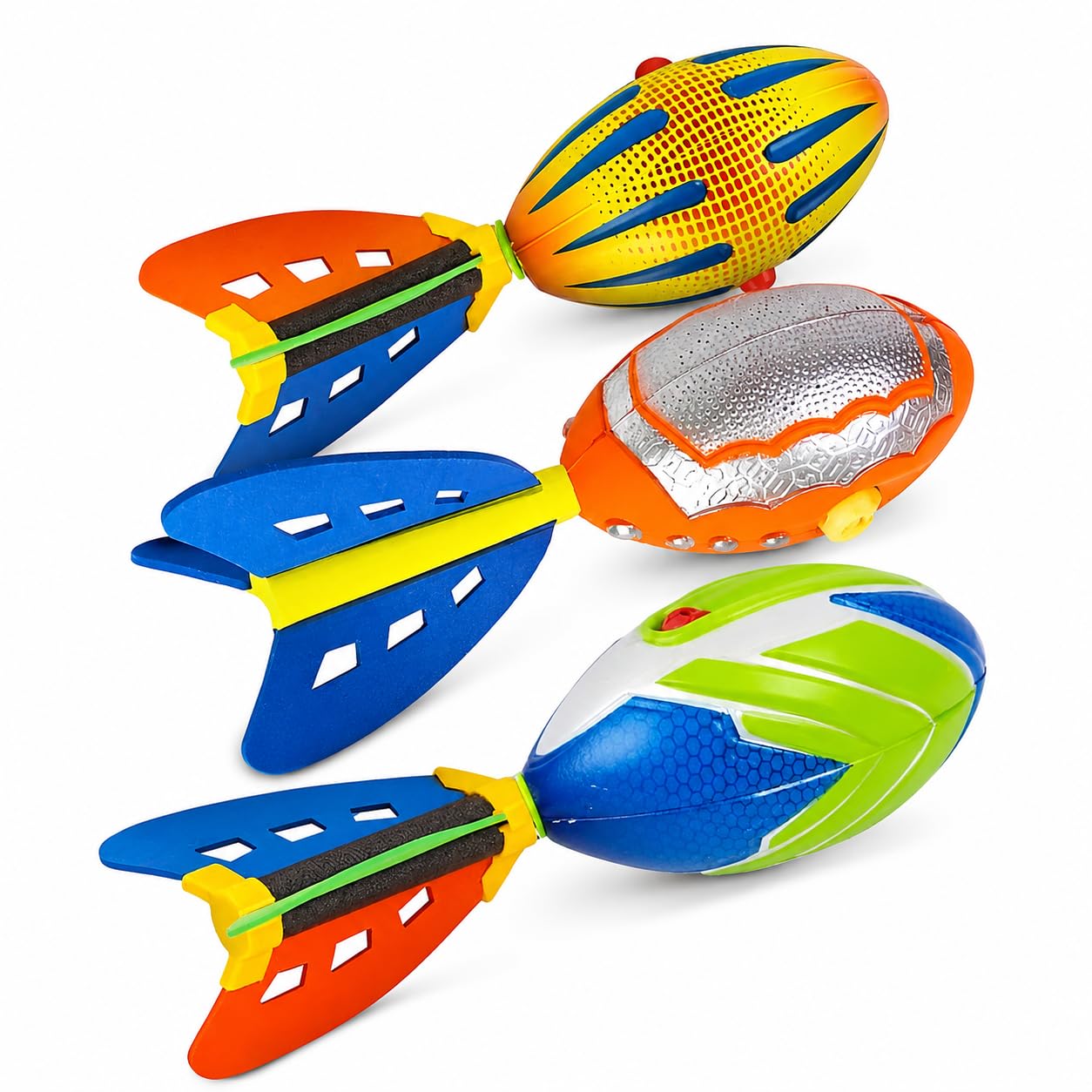 Liberty Imports 3-Pack Whistling Foam Football with Tail, Kids Outdoor Toy