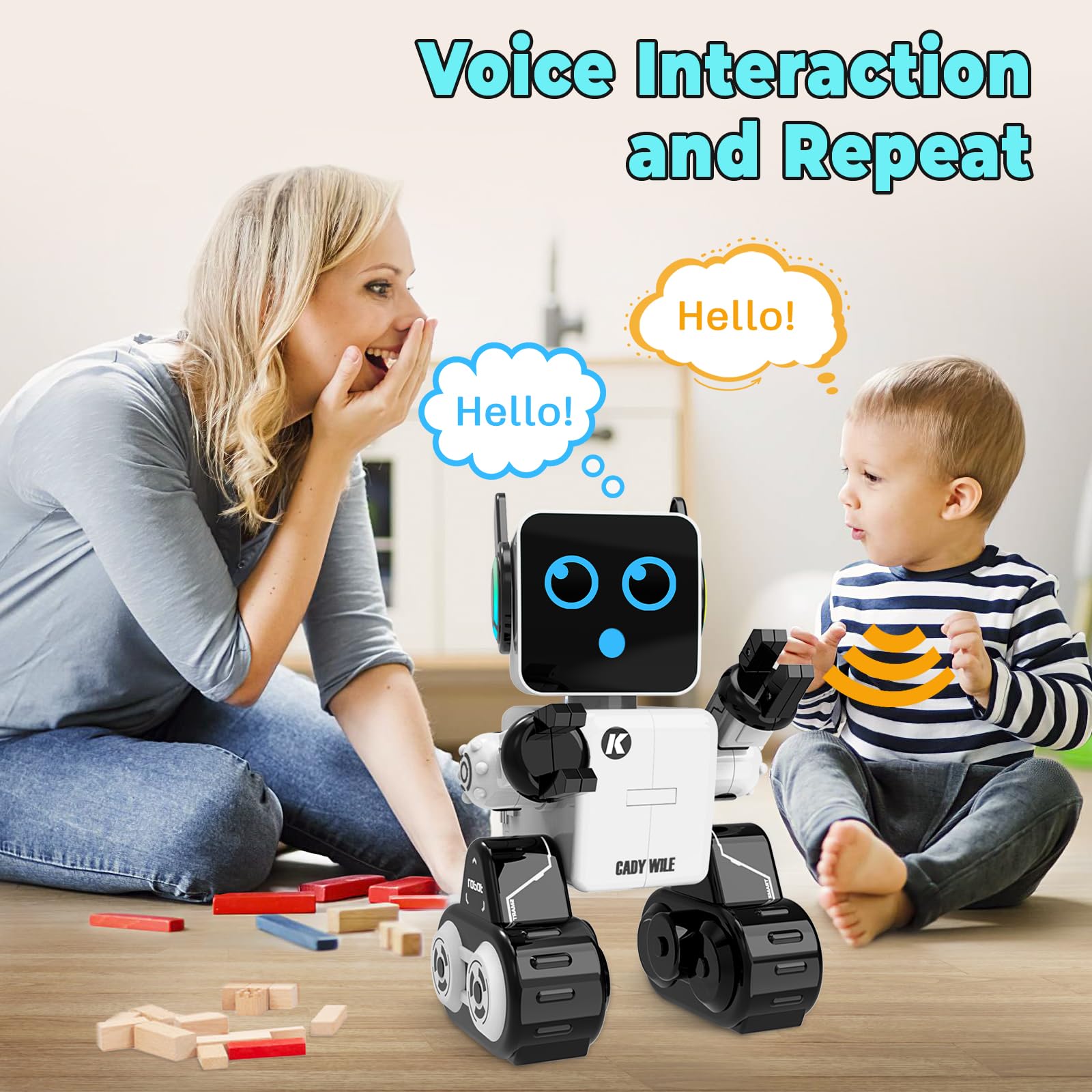 okk Robot Toys for Kids, Programmable Remote Control Robot, Interactive Toys with Coin Bank, LED and Tray, Walking Talking Singing Dancing Gift for