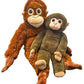 TQJOUJOU Punch Monkey Plush Toys, 2Pcs Baby Monkey & Orangutan Stuffed Animals, 26'' Cuddly Huggable Orangutan Plushies Doll, Gift for Kids and Adults