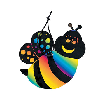 Bee Magic Scratch Ornaments - 24 Pack with 12 Scratch Tools - DIY Crafts for Kids and Fun Home Activities