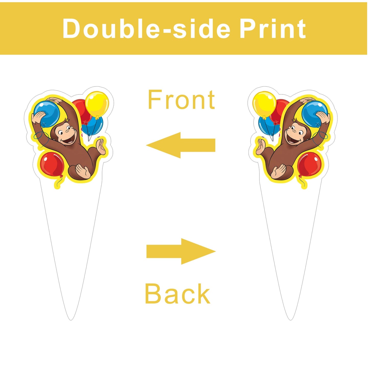25pcs Cartoon For George of Curious Birthday Decorations with 24pcs Cupcake Toppers,1pcs Cake Topper for Cartoon Birthday Party Supplies.
