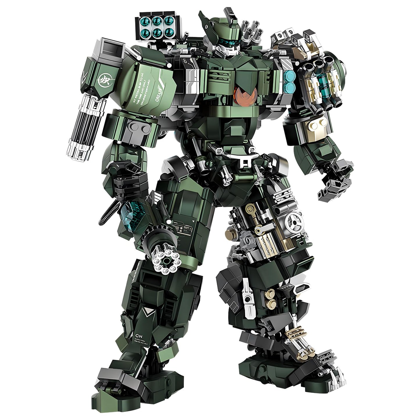 HIGH GODO Mech Building Blocks Set for Adults, Motorized Robot Model Building Kit with Multiple Weapons, Hard Core Industrial Style Collectible Gifts