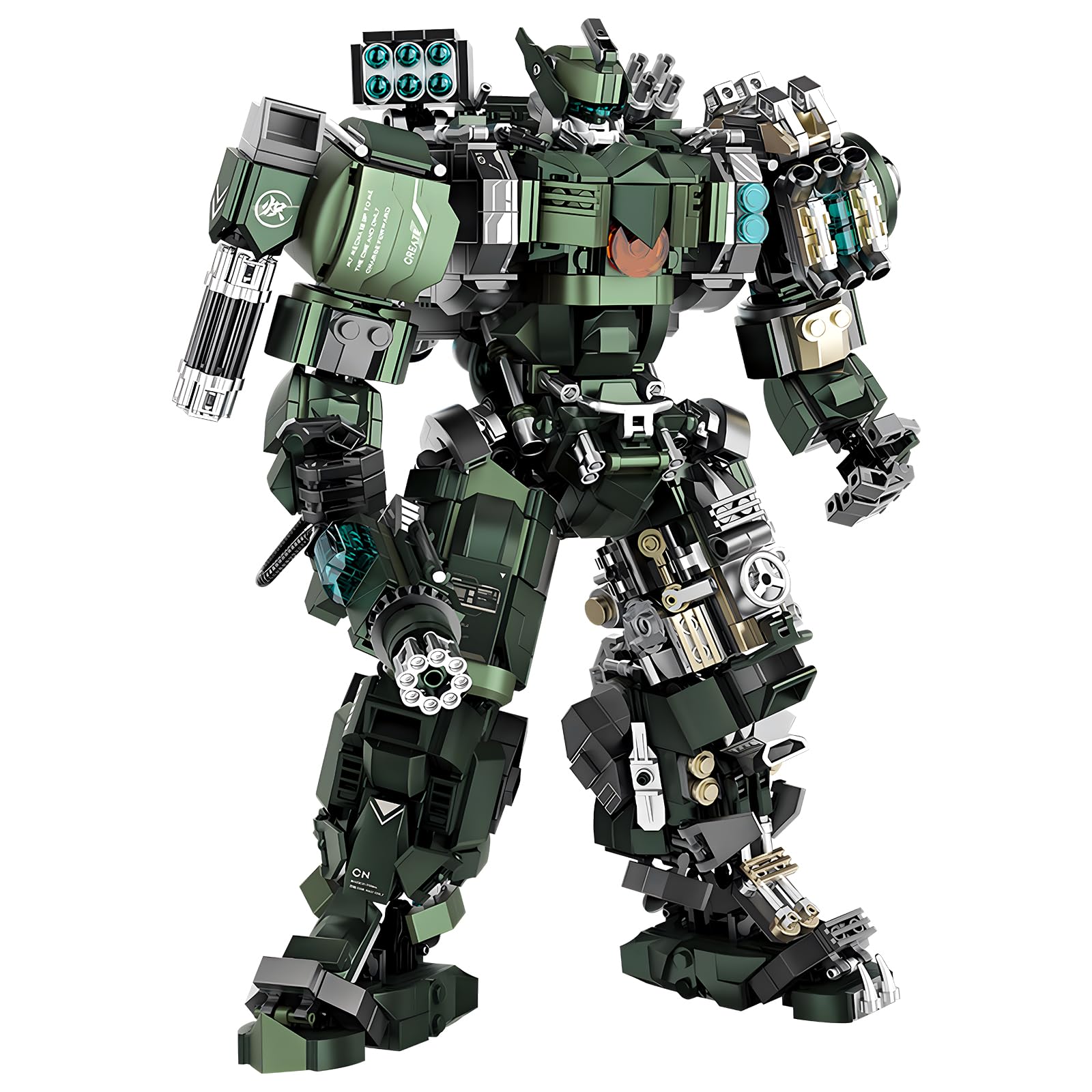 HIGH GODO Mech Building Blocks Set for Adults, Motorized Robot Model Building Kit with Multiple Weapons, Hard Core Industrial Style Collectible Gifts