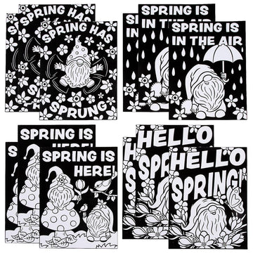 Fun Express Color Your Own Spring Gnome Fuzzy Posters - 12 Pieces
