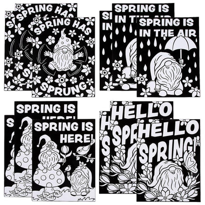Fun Express Color Your Own Spring Gnome Fuzzy Posters - 12 Pieces