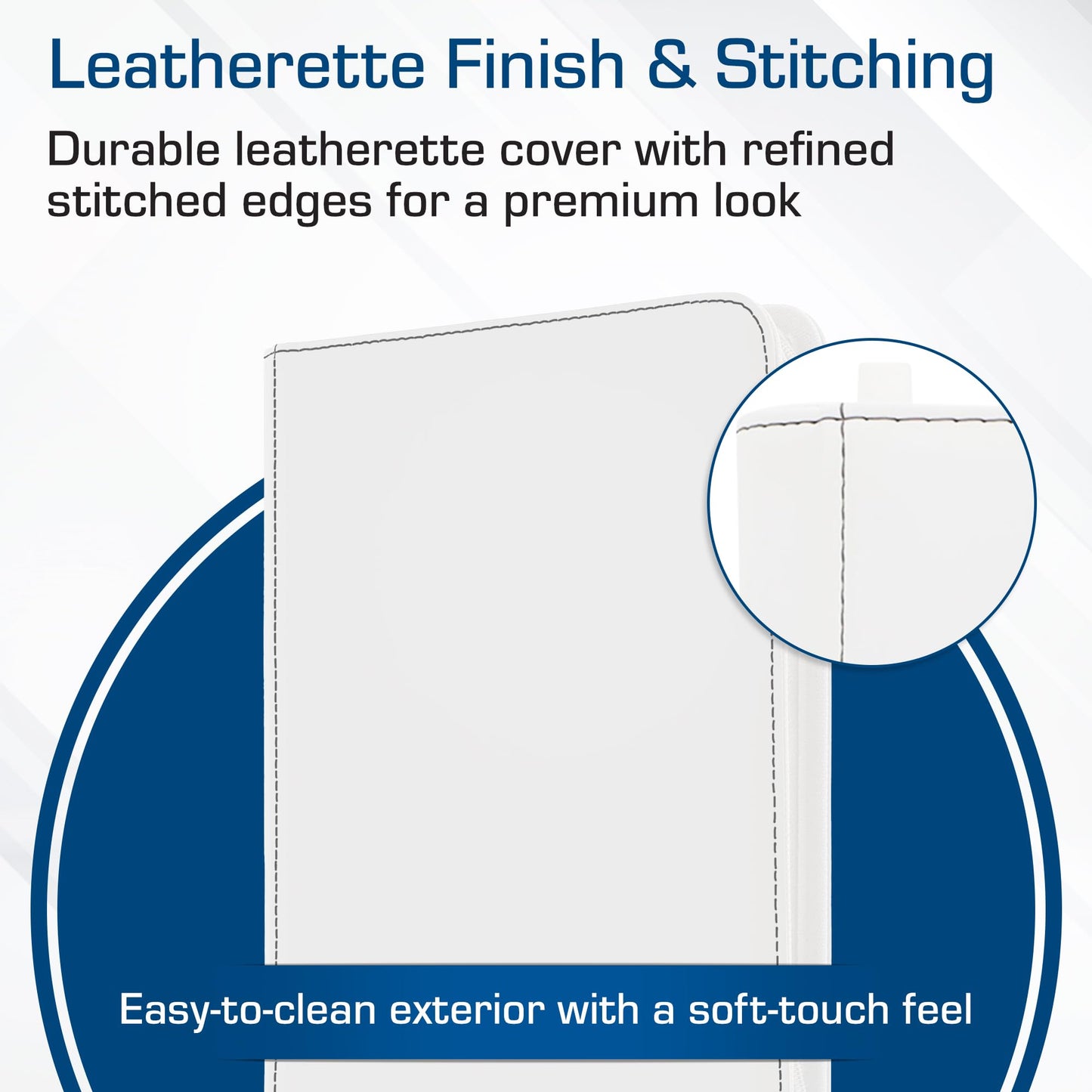 BCW Z-Folio 9-Pocket LX Album - White | Secure Zipper Card Organizer | Premium Leatherette Card Collection Binder | Trading Card Binder for Pokemon