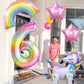 Self Standing Unicorn Balloons, 6PCS Unicorn Kids 6th Birthday Party Decor