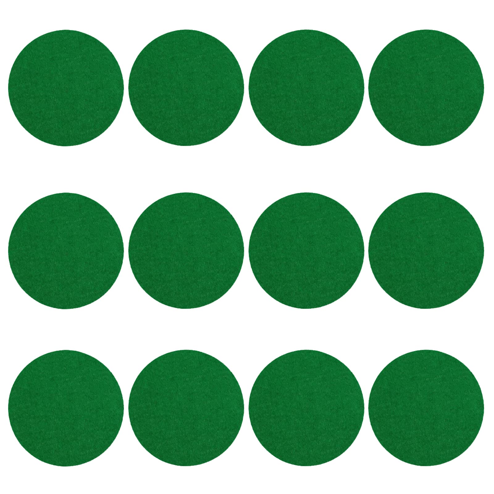 Kasteco 12 Pack Self Adhesive Air Hockey Mallet Felt Pads, Green, 94mm (green-12 Pack)