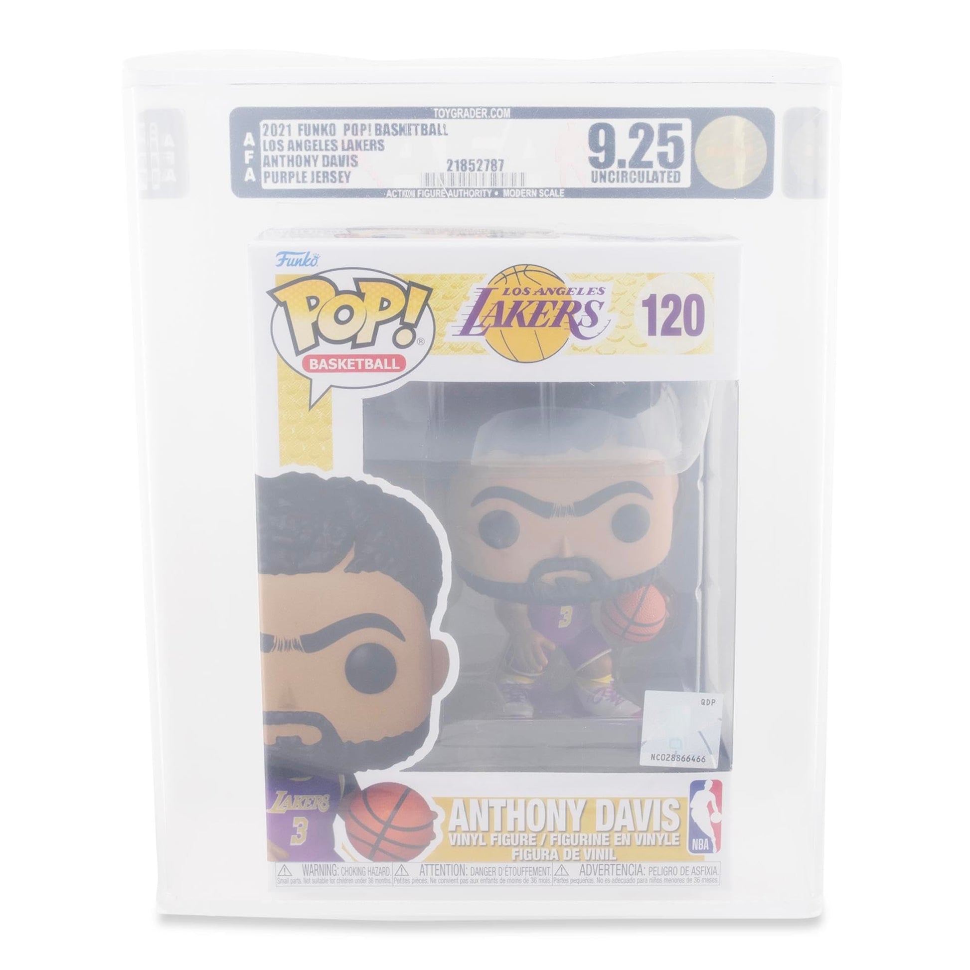 Funko NBA LA Lakers POP | Anthony Davis (Purple Jersey) | Rated AFA 9.25