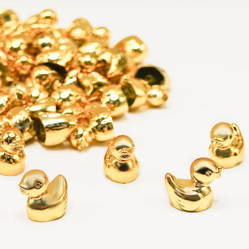 100Pcs 1Miniature Golden Resin Ducks Decorating Garden Landscap Dollhouses, Cakes, Potted Plants, and DIY Crafts - Perfect as Charming Party Gifts