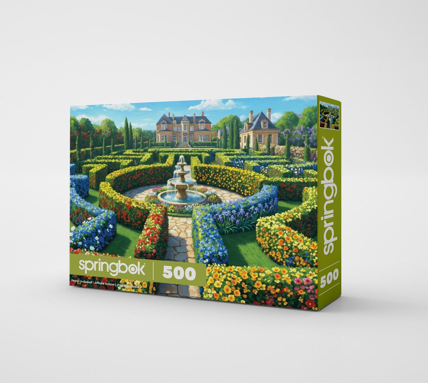 Springbok The English Garden 500 Piece Jigsaw Puzzle for Adults - Cottage Garden Landscape Puzzle - Poster Now Included - Unique Cut Pieces - Made in
