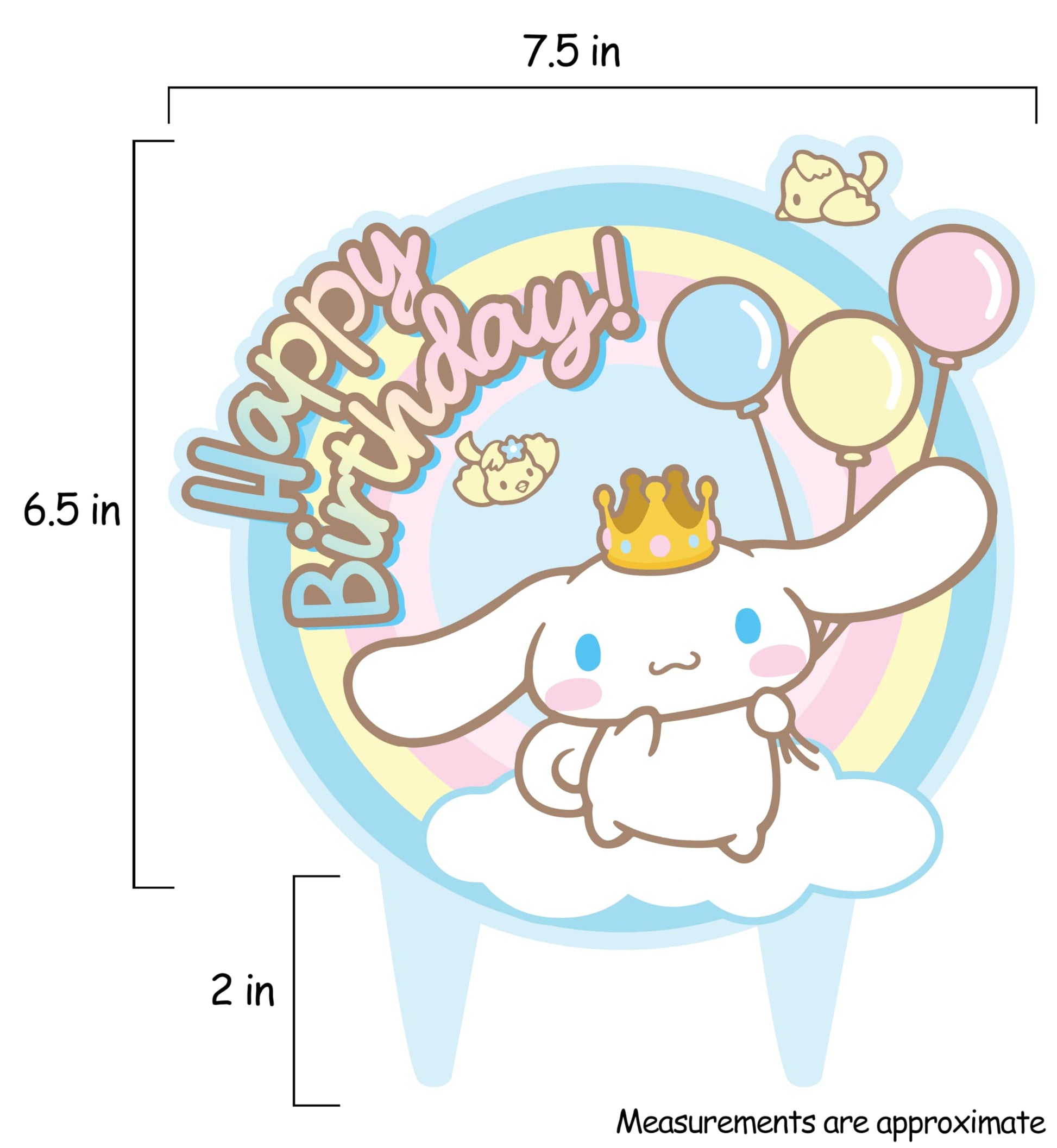 Cinnamon Roll Cake Topper Girls Kids Birthday Melody Kitty Party Decor