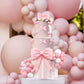 36 PCS Oversized Pink Bow Cake Toppers for Girls EVA Foam Bowknot Princess Cake Decorations Wedding Cake Topper for Birthday Baby Shower