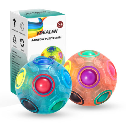 Vdealen Magic Rainbow Puzzle Ball, Fidget Ball Puzzle Brain Teaser Fidget Toy for Boys & Girls- Birthday Party Easter Valentines Christmas Stocking