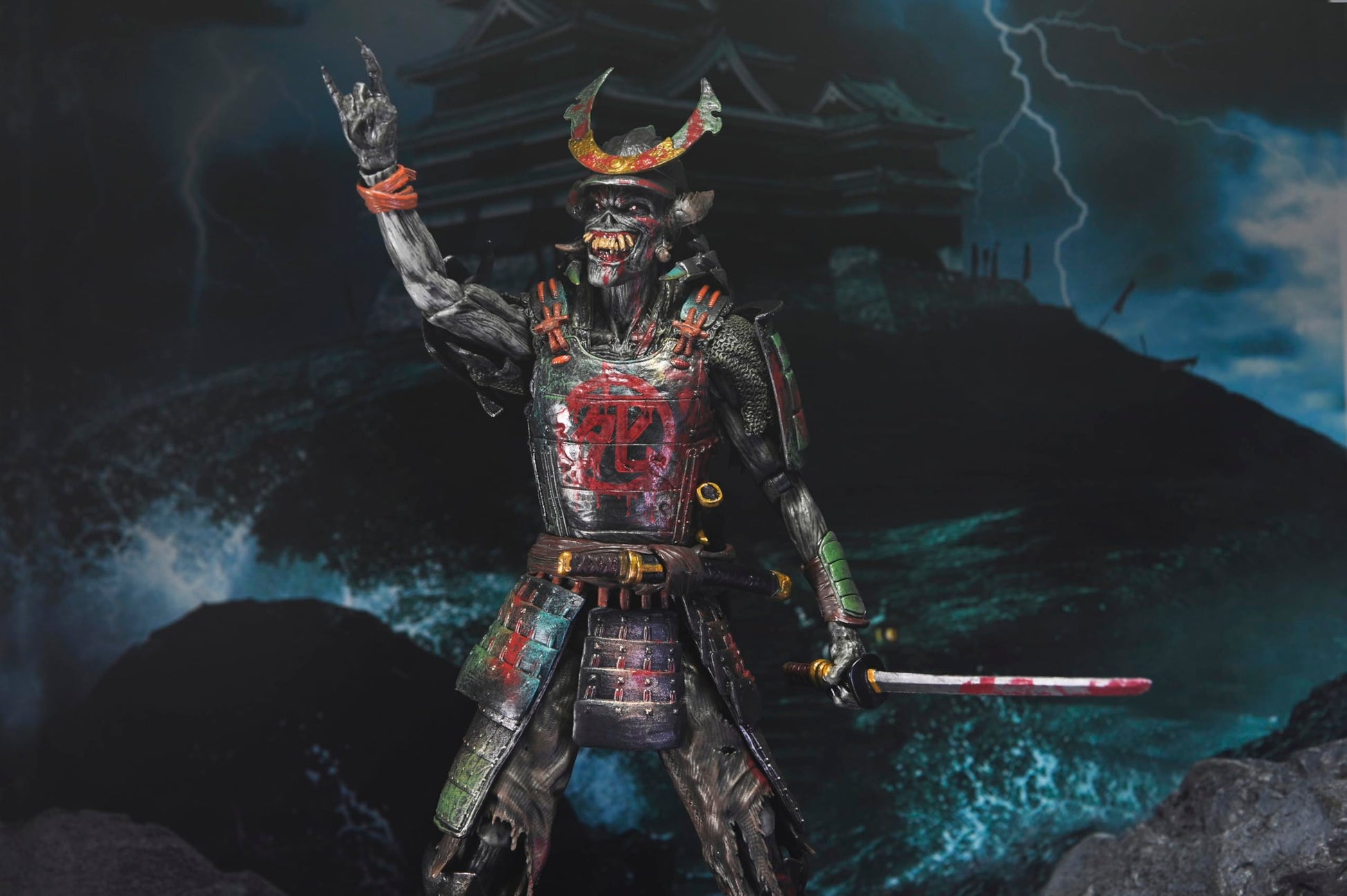 NECA Iron Maiden Future Past World Tour Ultimate Senjutsu Eddie and Somewhere in Time 7" Scale Action Figure